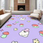 Playful Mushroom Critter Pattern Rug