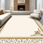 Elegant Golden Scrolls and Flourishes Rug