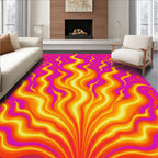 Vibrant Fiery Swirls Pattern Rug