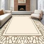 Art Nouveau Scrollwork Cream and Gold Rug