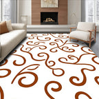 Elegant Brown Swirls Endless Pattern Rug