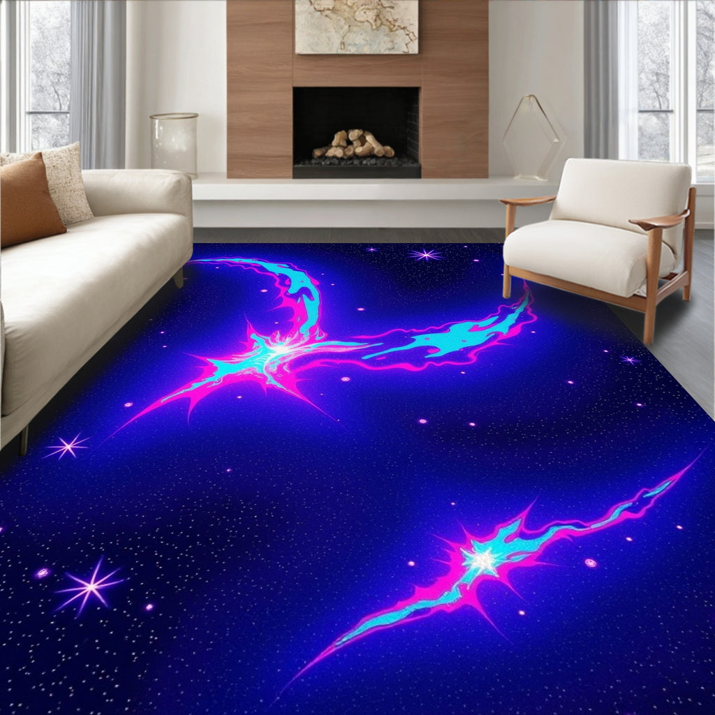 Cosmic Nebula Abstract Swirl Design Rug