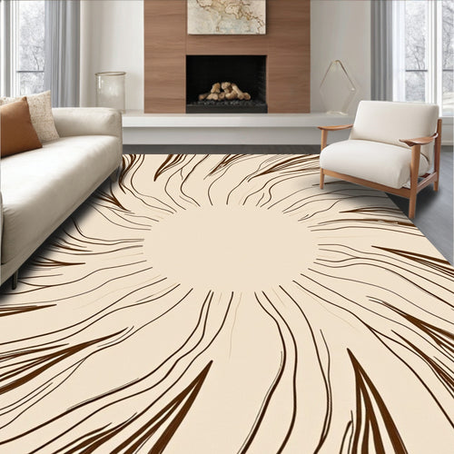 Abstract Organic Sunburst Lines Rug