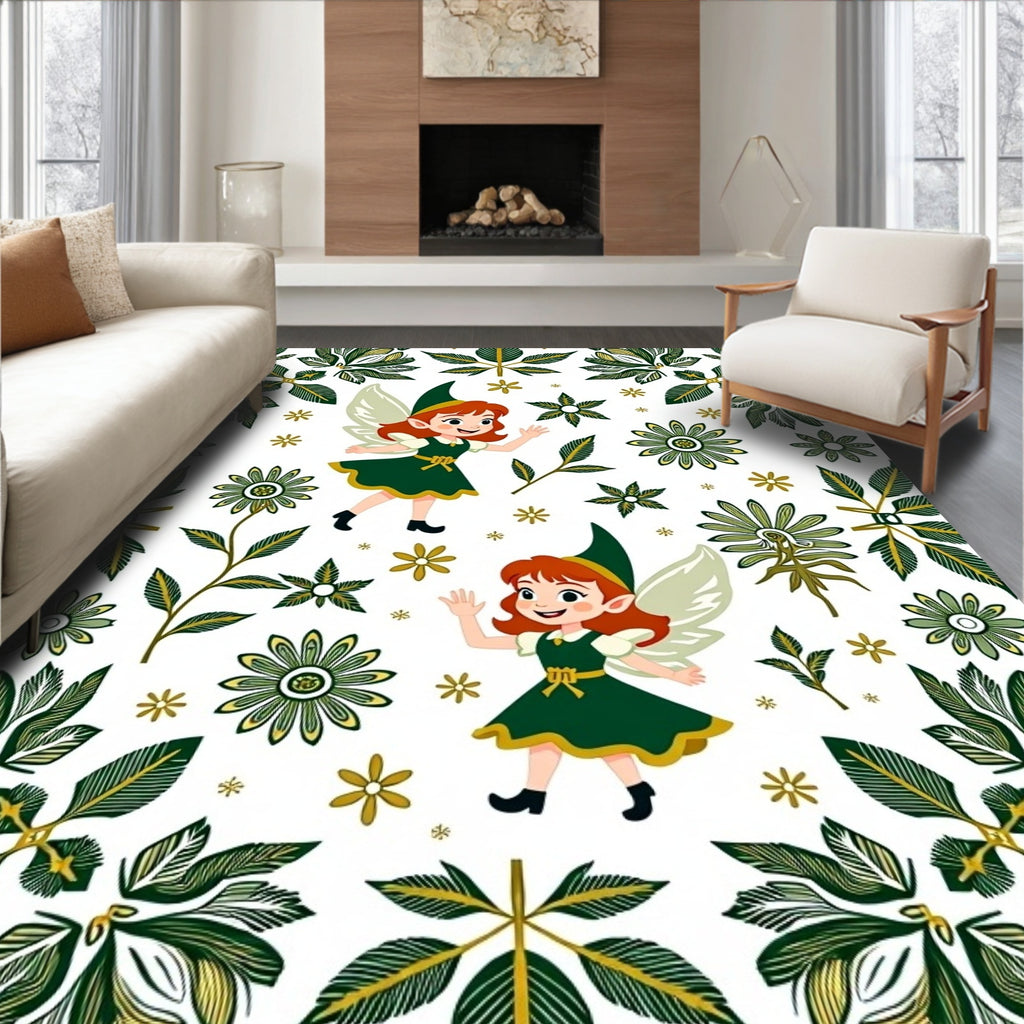 Whimsical Fairy Forest Pattern Rug