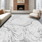 Monochromatic Swirling Marble Abstract Rug