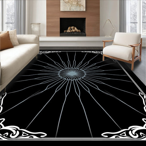 Abstract Radial Starburst Design Rug