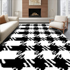 Classic Houndstooth Patterned Design Rug