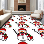 Cute Winter Snowman Holiday Rug
