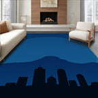 Night Cityscape Silhouette Rug