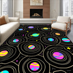 Abstract Cosmic Planets Swirl Rug