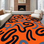 Bold Abstract Swirl Graphic Rug