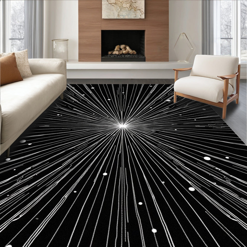 Retro Starburst Graphic Pattern Rug