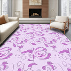 Abstract Pink Purple Whimsical Faces Rug