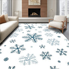 Winter Teal Snowflakes Blanket Rug
