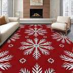 White Snowflake Festive Pattern Rug