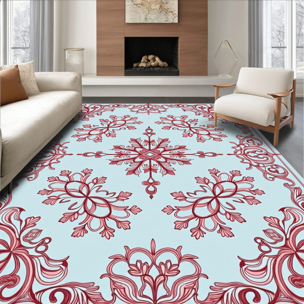 Ornate Floral Swirl Pattern Rug