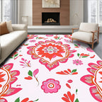 Vibrant Floral Mandala Pattern Rug