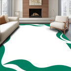 Elegant Teal Organic Waves Rug