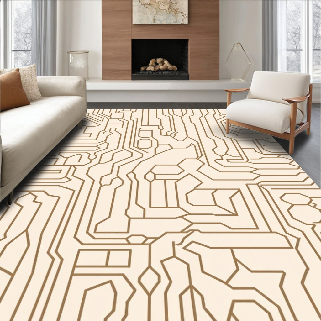 Circuit Board Pattern Textile Art Rug