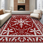 Winter Snowflake Mandala Design Rug