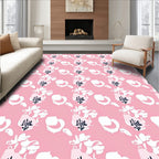 Abstract Floral Pattern With Pink Tones Rug