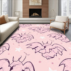 Whimsical Bat Star Pattern Rug