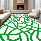 Green Abstract Geometric Lines Rug