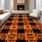 Spooky Jack O Lantern Star Medallion Rug