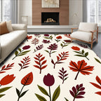Autumn Leaves Floral Pattern Decor Rug
