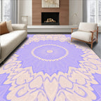 Lavender Cream Mandala Pattern Rug