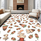 Organic Shapes Botanical Pattern Rug