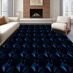 Deep Blue Glossy Diamond Pattern Rug