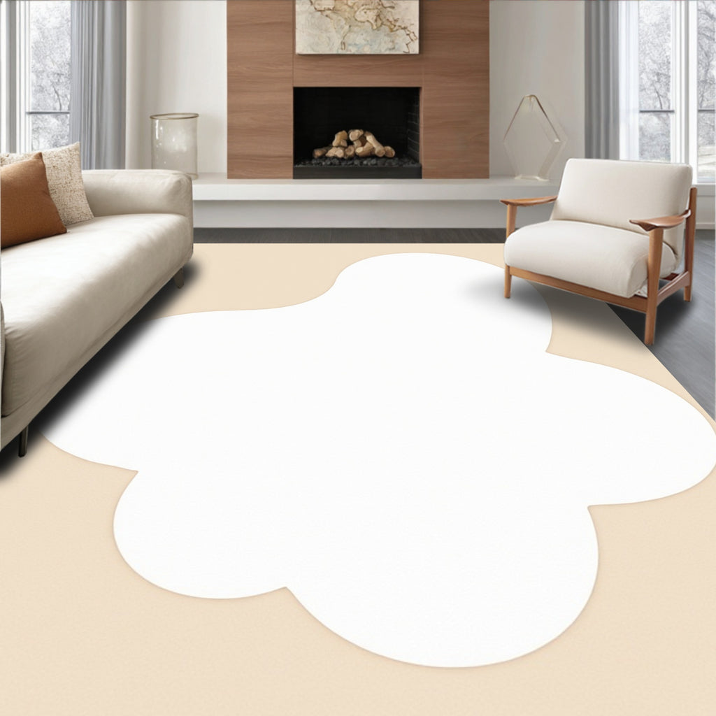 Soft Blob With Beige Inlay Design Rug