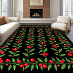 Red Berry Vine Border Rug