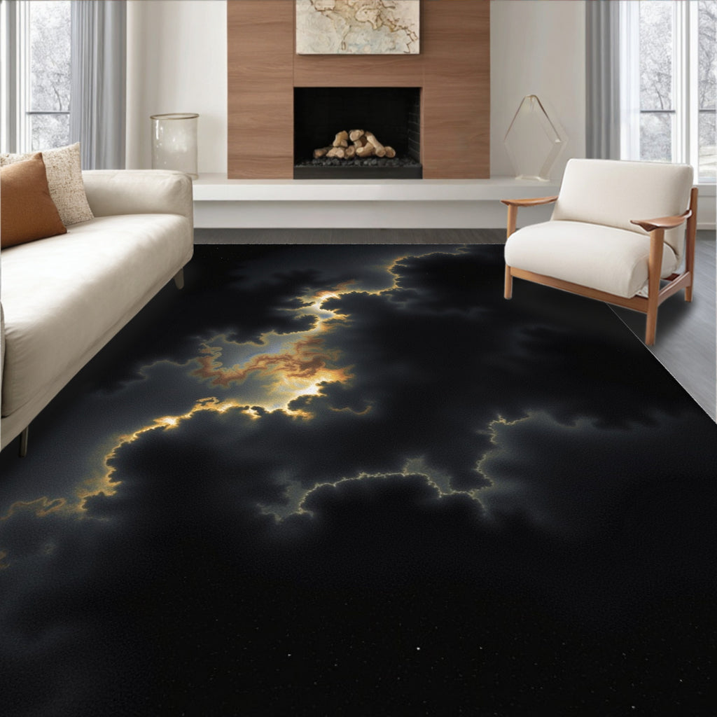 Dark Sky Electric Cloud Fractal Rug
