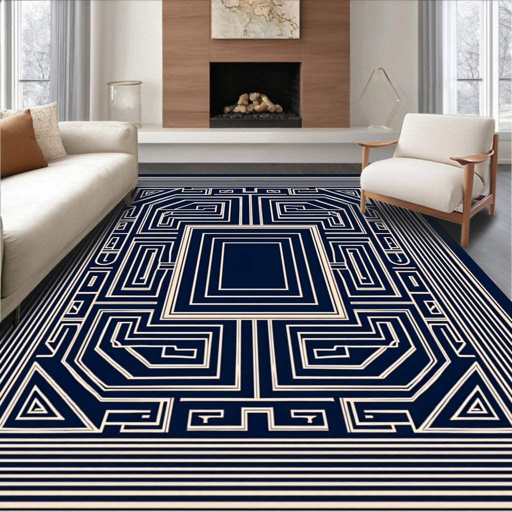 Geometric Maze Pattern Rug