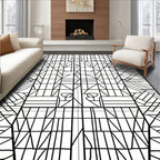 Modern Geometric Glass Panel Design Rug