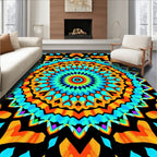 Vibrant Abstract Geometric Mandala Design Rug