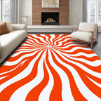 Bold Orange White Swirl Rug