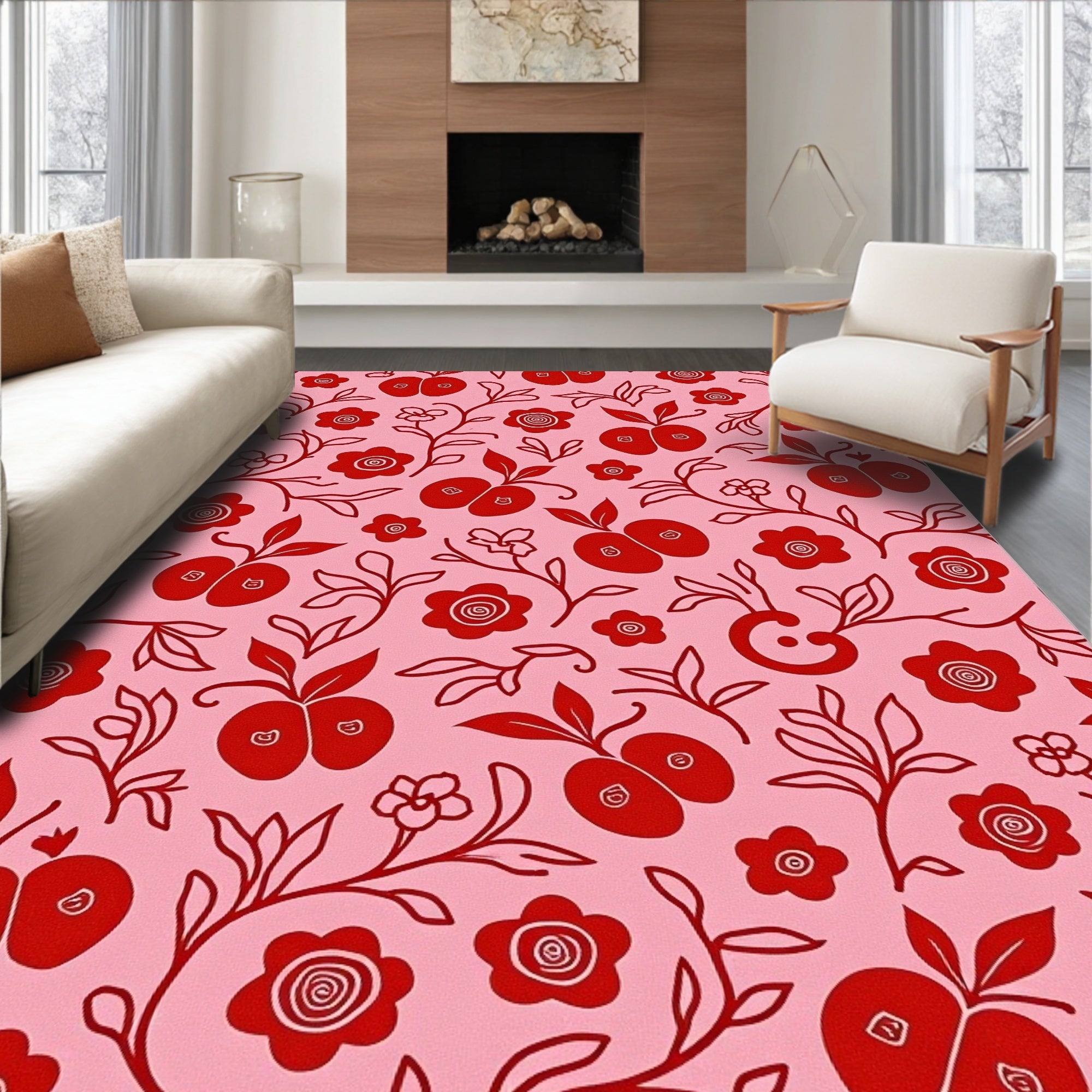Cherry Blossom Vine Pattern Rug