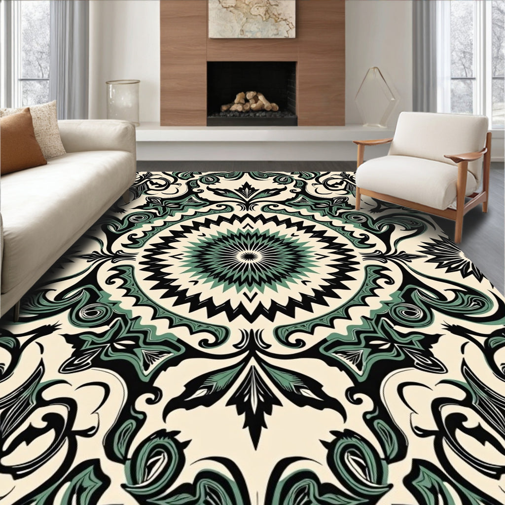 Intricate Floral Medallion Pattern Rug