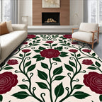 Elegant Rose and Vine Pattern Rug