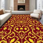 Ornate Gold Floral Vines Rug