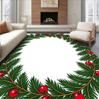 Evergreen Holly Berry Garland Rug