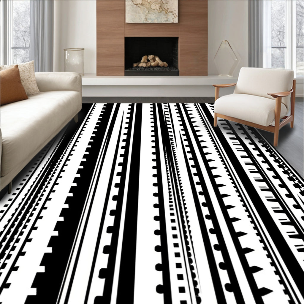 Bold Vertical Stripe Graphic Rug