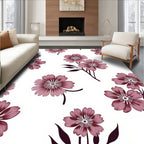 Muted Pink Floral Pattern Design Rug