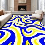 Bold Abstract Swirls Stripes Rug Design Rug