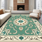 Art Nouveau Floral Medallion Pattern Rug