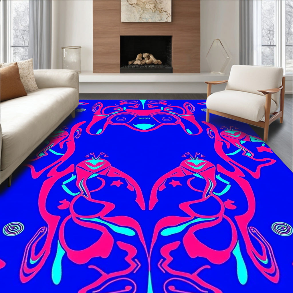 Vibrant Abstract Swirl Motif Rug