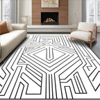 Modern Geometric Maze Pattern Rug